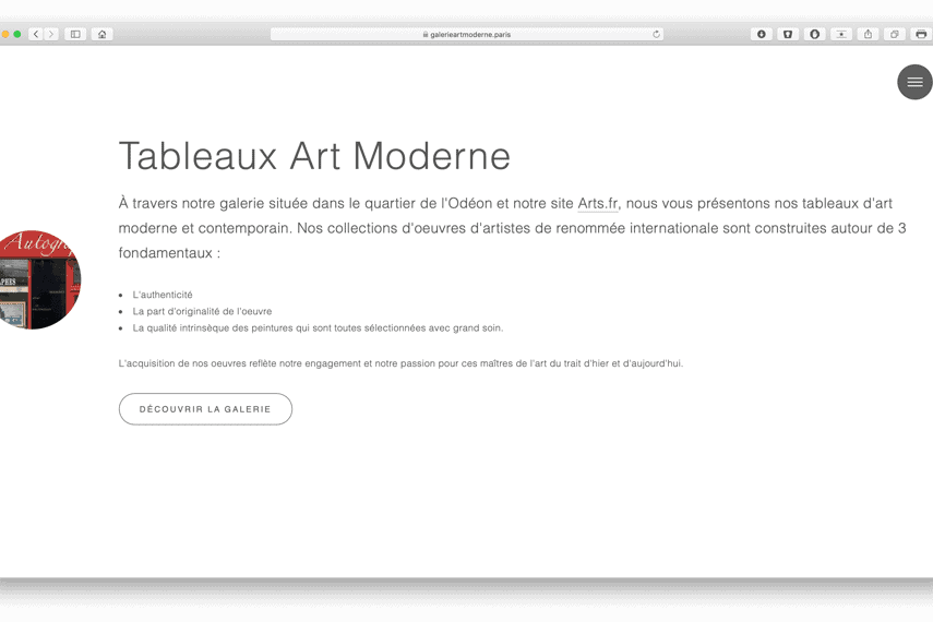 galerieartmoderne paris portfolio bldwebagency agence web